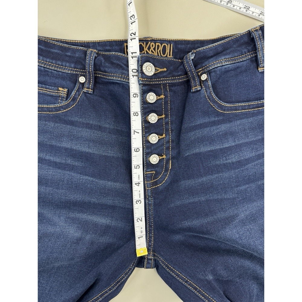 Rock & Roll Denim Womens High Rise Skinny Jean 31 Dark Wash Stretch Rodeo Punchy - Picture 4 of 13